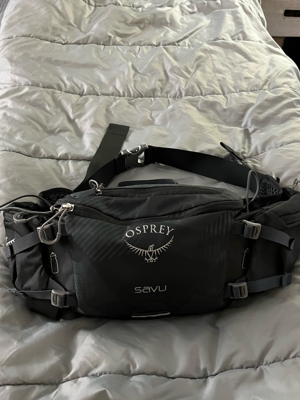OSPREY Savu Black Waist Pack with Logo